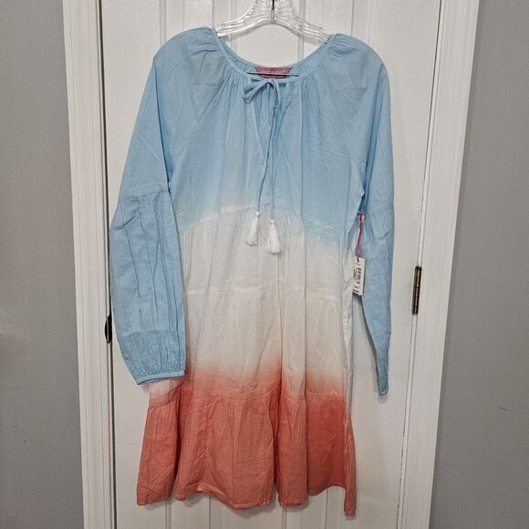 Simply Southern Dresses & Skirts - Simply Southern Red White & Blue Ombré Long Sleeve Peasant Dress Size Small SM